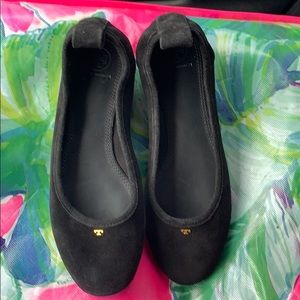 Tory Burch Therese Black Suede Ballet Flats size 7